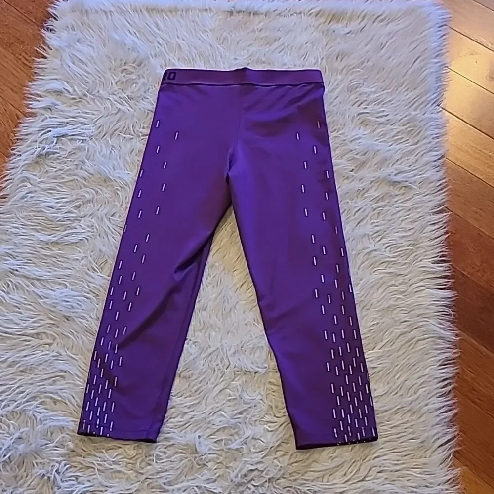 Nike pro womens polyester‎ purple workout ankle length tights size medium